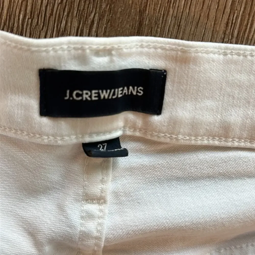 J.Crew Cuffed Denim Shorts White Size 27 Raw Hem